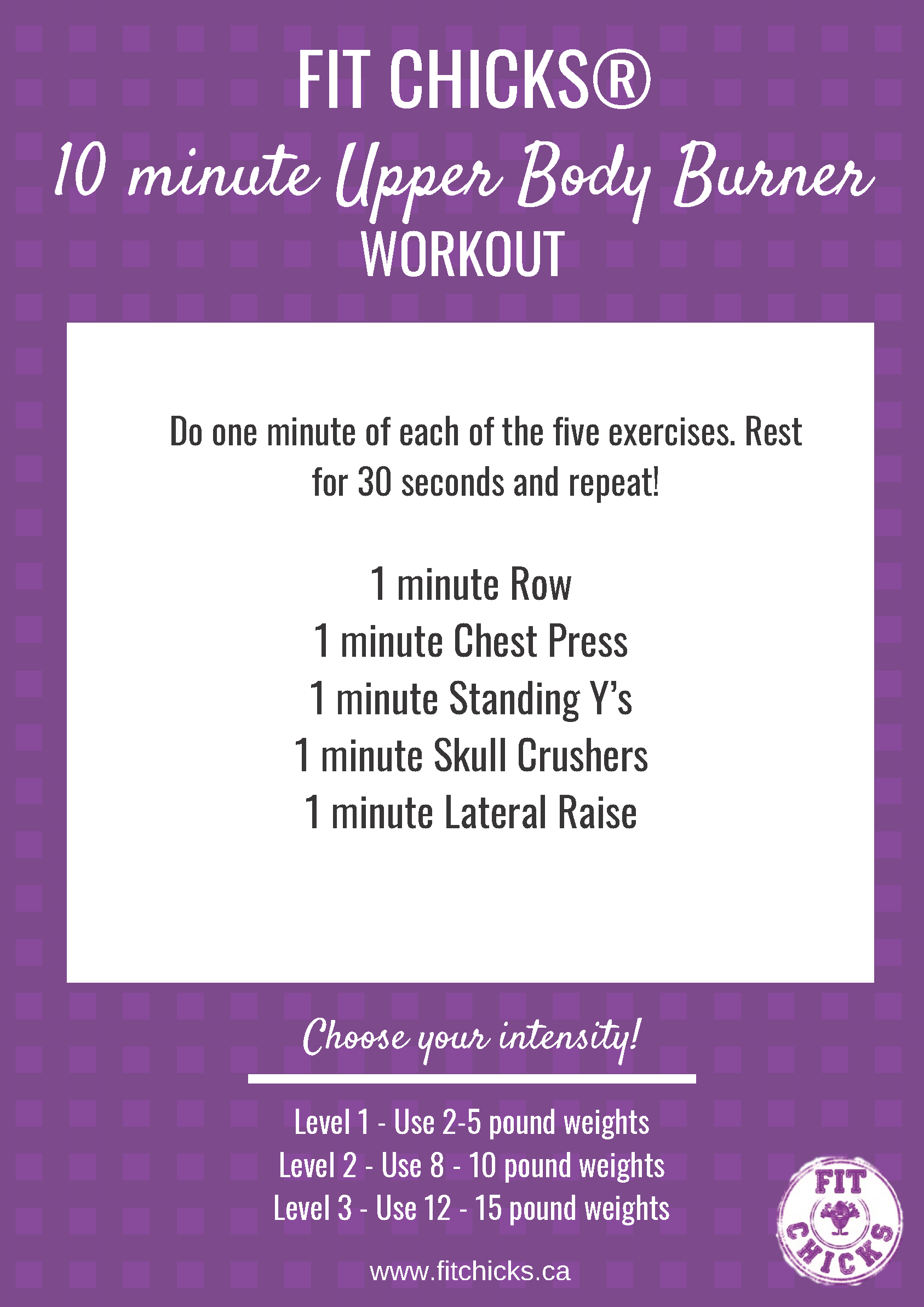 Fit Chicks Friday Upper Body Burner 10 Minute Hiit Workout Fit Chicks Blog